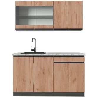 Vicco Cocina Vers&aacute;til R-line, Oro Power Roble/antracita, 140 Cm, Et M&aacute;rmol