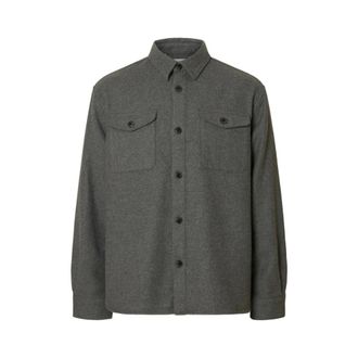 Selected Overshirt met lange mouwen - Heren - Jassen - Grijs - Maat: S Leer