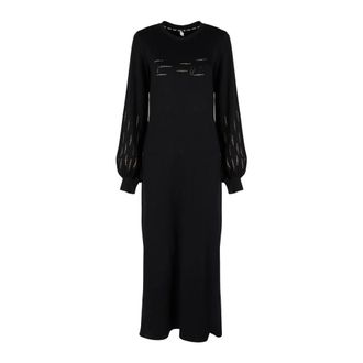 Liu Jo Fitted Maxi Jurk - Dames - Jurken - Zwart - Maat: 2XS Leer