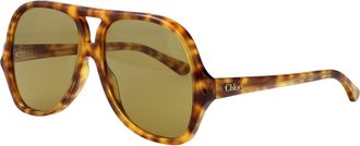 Chlo&eacute; Womens Sunglasses Ch0289s Havana Green Acetate Havana-Havana-Green Havana/havana/green