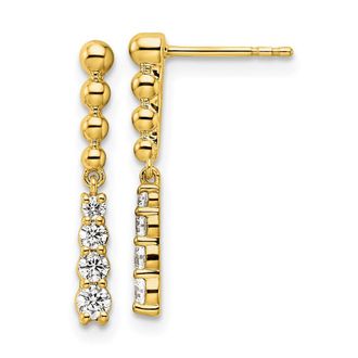 Diamond2Deal 14k Yellow Gold 1/3 Round Ct Lab Grown Diamond Drop Dangle Earrings