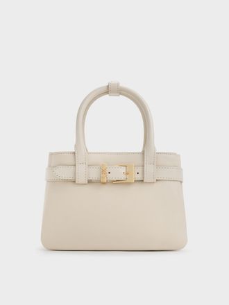Charles & Keith Jody Leather Belted Tote Bag