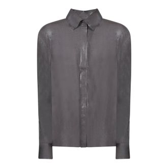 Norma Kamali Shirts, female, Gray, Size: S NK Shirt with Collar Stand