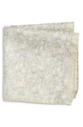 Jack Victor Yukon Reversible Silk Pocket Square in Sage at Nordstrom
