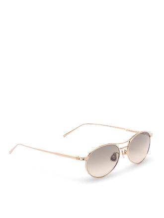 Brunello Cucinelli Oval titanium sunglasses