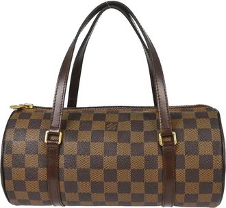 Louis Vuitton Papillon Handbag Damier Brown Canvas Handbag (Pre-Owned)