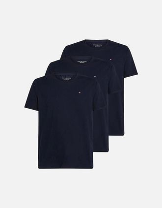 Tommy Hilfiger Mens Tommy Hilfiger 3-Pack T-Shirts, Desert Sky - Black - Size: 40