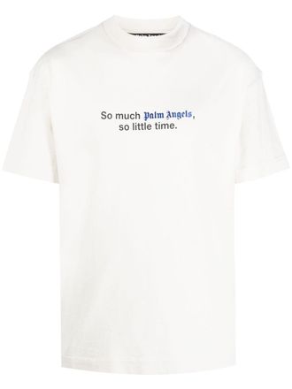Palm Angels slogan-print cotton T-shirt - men - Cotton - S - Neutrals
