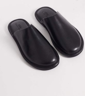 Asos Sabot in pelle nera-Nero