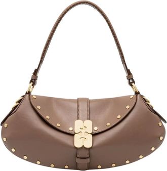 Ganni Bolso de hombro B-Kat Studs - Bags - Mujer - Marr&oacute;n - ONE SIZE