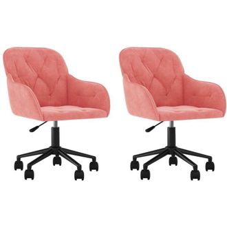 vidaXL Vidaxl - Sillas De Comedor Giratorias 2 Unidades Terciopelo Rosa