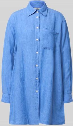 0039 Italy 0039 Italy Relaxed Fit Longbluse aus Leinen Modell TAHIA in Bleu, Gr&ouml;&szlig;e XL