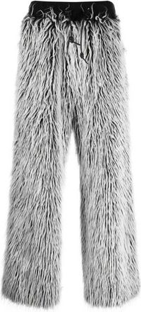 Dolce & Gabbana Faux-Fur Op Maat Gesneden Broek - Heren - Wijde Broeken - Wit - L - Leer - Broeken