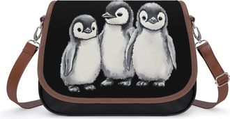 Generic Watercolor Penguins Small Womens Crossbody Bags Shoulder Handbag with Adjustable Strap for Travel