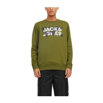 Jack & Jones Sweatshirt - Heren - Sweatshirts - Groen - S - Katoen - Hoodies & sweatvesten