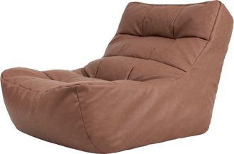 Icon Brand Lorenzo Faux Leather Bean Bag Lounger Brown Giant Bean Bags