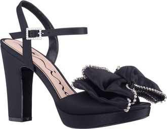 Nina Sarai Ankle Strap Platform Sandal in Black at Nordstrom, Size 7.5