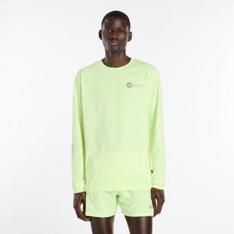 New Balance Hombre Vortex Long Sleeve en Verde, Algod&oacute;n, Talla XL