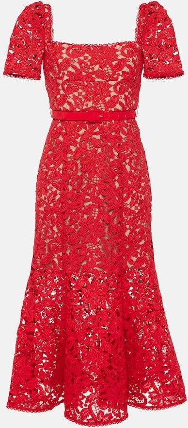 Floral lace midi dress