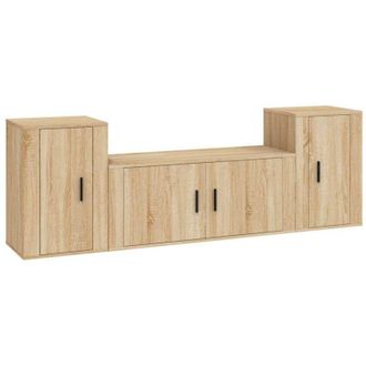 vidaXL Vidaxl - Set De Muebles Para Tv 3 Pzas Madera Contrachapada Roble Sonoma