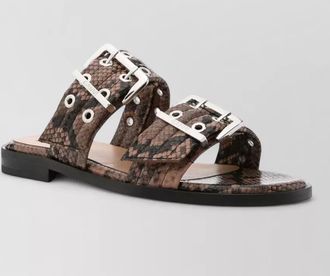 Ganni lace sandals open toe flat sole