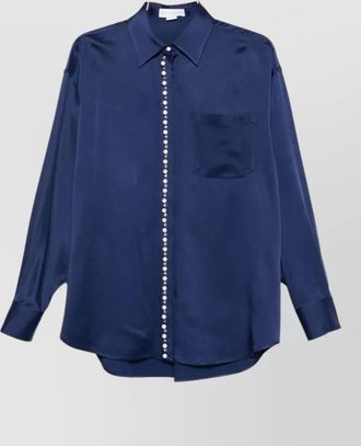 Stella McCartney shirt featuring pearls chest pocket collared neck
