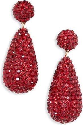 Nordstrom Rack Pav&eacute; Drop Earrings in Ruby- Gold at Nordstrom Rack