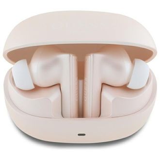 Guess Auriculares Bluetooth Tws Guess Con Base De Carga Y Logo De C&aacute;psula Rosa