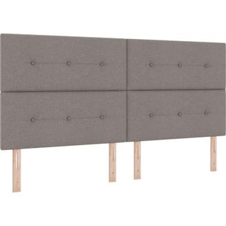 vidaXL Box Spring Bed with Mattress Taupe 200 x 200 cm Fabric vidaXL