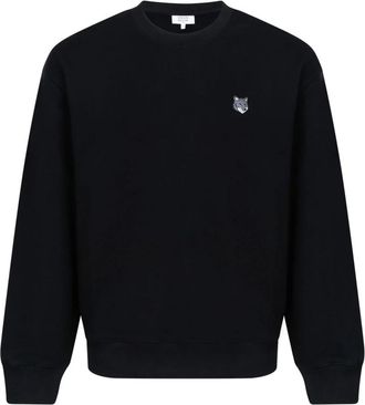 Maison Kitsun&eacute; Fox Head Comfort Sweatshirt - Heren - Sweatshirts - Zwart - S - Katoen - Hoodies & sweatvesten