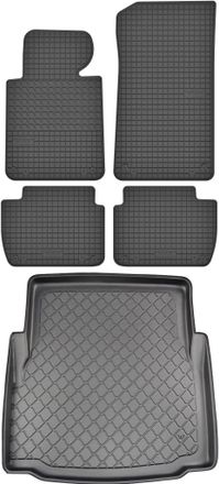 OEM Bmw Serie 3 E46 Sed&aacute;n De 1998 A 2005, 2 De Febrero, Juego - Alfombrillas De Goma Para Coche + Alfombrilla Para Maletero