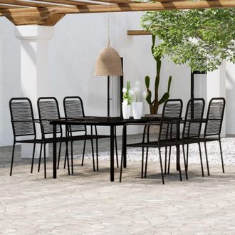 Berkfield Home 7 Piece Garden Dining Set Black