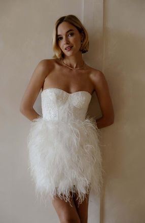 Untamed Petals Broadway Mini Dress in Ivory at Nordstrom, Size 12