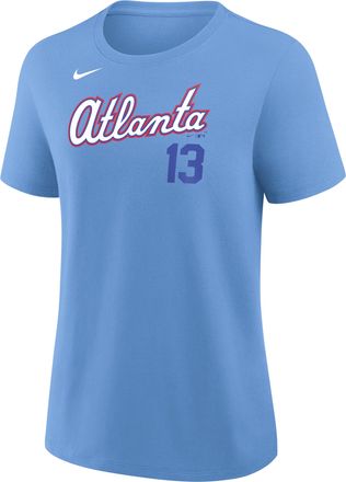 Nike Ronald Acuna Jr. Atlanta Braves City Connect Nike Womens MLB T-Shirt in Blue | 01K94EYAW9-L8R