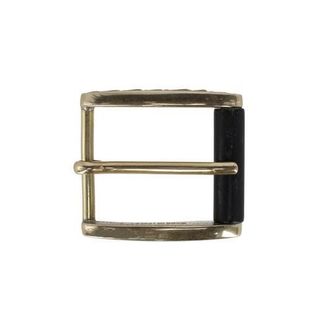 Trafalgar Store 35mm Italian Side Detailed Solid Brass with Black Stag Horn Roller Harness Belt Buckle in Polished Brass at Nordstrom