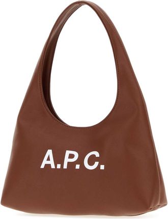A.P.C. Womens Brown Synthetic Leather Small Ninon Shoulder Bag Hazelnut Polyurethane Borse A Mano