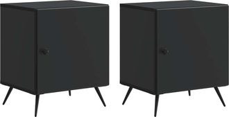 vidaXL Armario De Noche 2 Uds. Negro 43 X 34,5 X 50 Cm Vidaxl