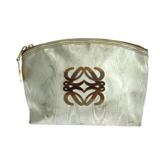 Loewe Pre-owned Anagram Nylon Pouch - Dames - Pre-owned - Beige - Maat: ONE Size Nylon