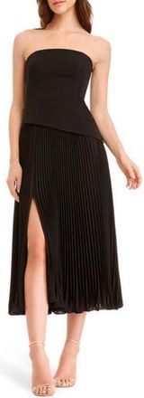 Dress The Population Kacey Strapless Midi Dress in Black at Nordstrom Rack, Size Small