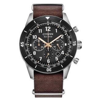 Citizen Terra Force Chronograph Black Dial Mens Watch CA4748-02E