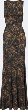 Etro Printed ribbed-knit maxi dress