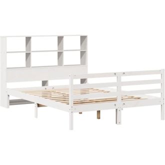 vidaXL Bookcase Bed without Mattress White 140x200 cm Solid Wood Pine Vidaxl