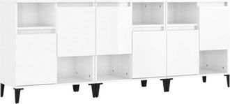 vidaXL Vidaxl - Credenze 3pz Bianco Lucido 60x35x70 cm in Legno Multistrato