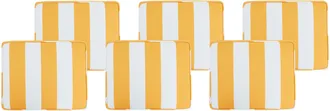 Beliani Conjunto De 6 Cojines Amarillo Naranja Blanco 31 X 39 Cm Asiento Cuerda Tolve