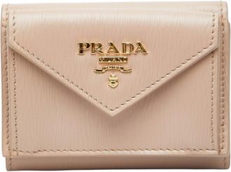 Prada Beige Leather Wallet (Tri-Fold) (Pre-Owned)