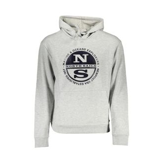 North Sails Gray Hooded Cotton Jumper with Print