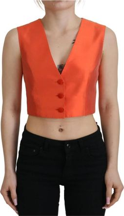 Dolce & Gabbana Sleeveless Tops - Dames - Tops zonder mouwen - Oranje - S - Tops