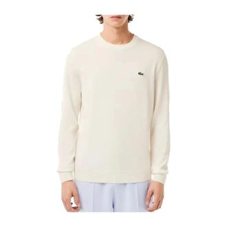 Lacoste Round-neck Knitwear, male, Beige, Size: XL Yarn Sweater