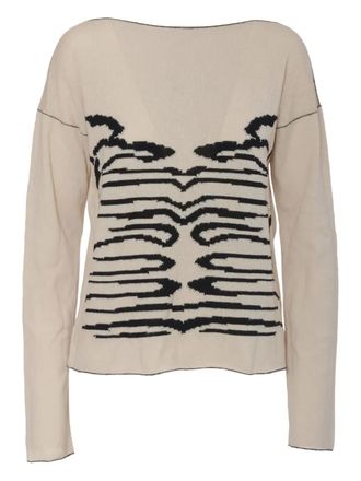 Krizia wool-cashmere sweater - women - Wool/Cashmere - 42 - Neutrals