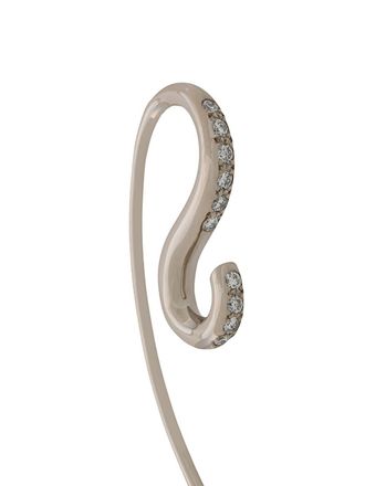 Charlotte Chesnais Orecchino Petit Hook in oro bianco 18 kt con diamanti - Argento